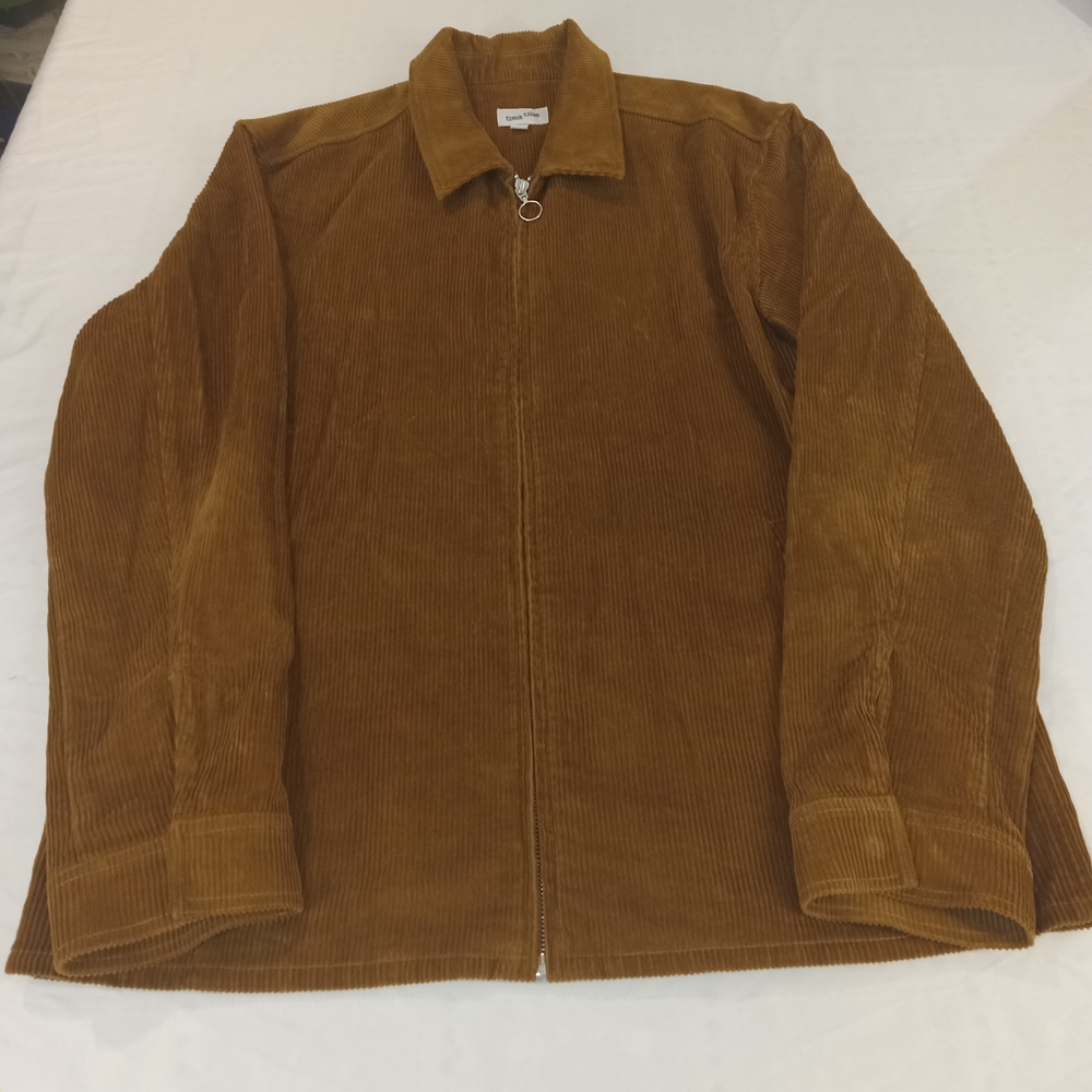 Frank + Oak Brown Corduroy Jacket Zip Up Size Large